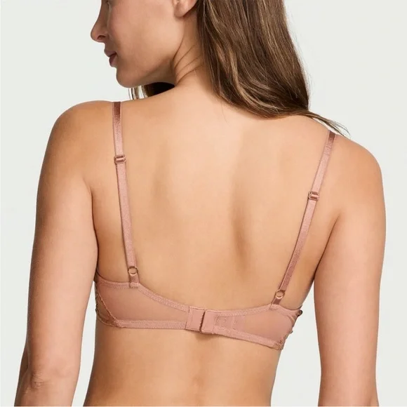 Victoria's Secret Stardust Sheer Star Embroidered Unlined Low Cut Bra (size 32C) - Picture 3 of 9